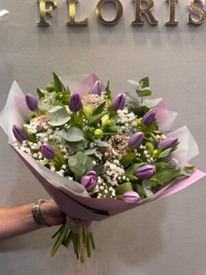 Tulipanes Violeta & Blanco